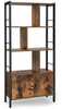 Raamaturiiul Vasagle LBC022B01, 30 x 74 x 154,5 cm, pruun/must, 4 tasapinda