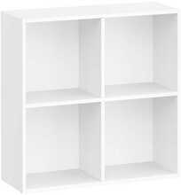 Raamaturiiul Vasagle LBC476W01, 24 x 66 x 66 cm, valge, 4 riiulit