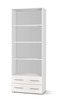 Riiul Halmar Lima REG3, 77 x 40 x 200 cm, tamm / valge
