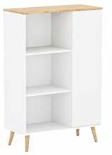 Raamaturiiul ADRK Furniture Fonzi, 90 x 40 x 116 cm, tamm/valge