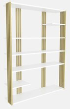 Raamaturiiul Kalune Design Jenny, 120 x 29.6 x 160 cm, kuldne/valge