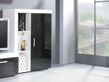 Raamaturiiul Cama Meble Samba, 90 x 35 x 114 cm, valge/must
