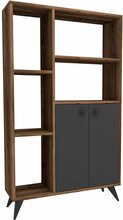Raamaturiiul Kalune Design Meldan 550ARN1654, 25 x 80 x 123.6 cm, antratsiit/pähkel