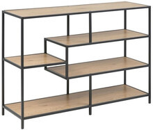Riiul Home4you Seaford, 114 x 35 x 78 cm, tamm/must