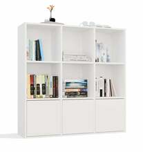 Riiuliplokk Top E Shop Malax 3x3 A, 110 x 110 x 30 cm, valge, 3 uksega