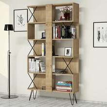 Põrandariiul Kalune Design Extra, 22 x 90 x 167.3 cm, helepruun/must, tamm