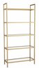 Raamaturiiul Kalune Design K101, 30 x 80 x 165 cm, kuldne, läbipaistev/kuldne