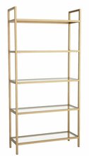 Raamaturiiul Kalune Design K101, 30 x 80 x 165 cm, kuldne, läbipaistev/kuldne