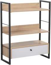 Riiul Home4You Study, 70 x 30 x 90 cm, tamm/valge