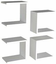 Seinariiul Kalune Design Base 495SSE1106, 30 x 19,6 x 30 cm, valge, 4 riiulit