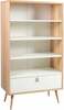 Riiul Home4you Helena White, 80 x 40 x 140 cm, naturaalne/valge