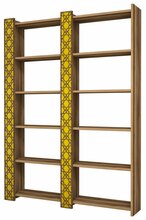 Põrandariiul Kalune Design City 2, 124.6 x 24.2 x 170 cm, pruun/kollane