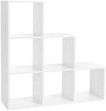 Trepikujuline riiul Vasagle LBC63WT, 97,5 x 97,5 x 29 cm, 6 avatud sektsiooni, valge