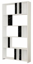 Raamaturiiul Kalune Design Lima Marble, 20 x 90 x 180 cm, valge/must