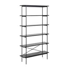 Riiul Home4you Angus, 94 x 27 x 172 cm, must