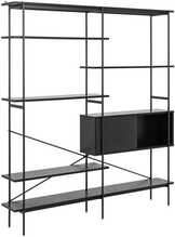 Raamatukapp Actona Angus, 172 x 27 x 188 cm, must