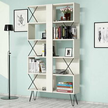 Põrandariiul Kalune Design Extra 845HCT3633, 22 x 90 x 167.3 cm, kreemikas/must