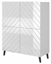 Riiul Cama Meble Abeto, 100,5 x 40 x 121,5 cm, valge/läikiv valge