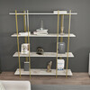 Põrandariiul Kalune Design Moss 875ZNA4549, 29.6 x 160 x 180 cm, kuldne/valge
