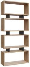 Raamaturiiul Kalune Design Langdon, 72 x 25 x 161 cm, antratsiit/tamm/pruun
