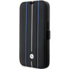 Telefoniümbris BMW BMBKP14L22RVSK, nahast, iPhone 14 Pro, 6.1, must, sinised jooned