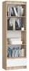 Raamaturiiul Akord R60, 35 x 60 x 180 cm, tamm/valge