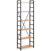 Raamatukapp Fromm & Starck, 60 x 28 x 182,5 cm, 150 kg, must/kollane, 6 riiulit