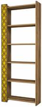 Põrandariiul Kalune Design City 845HCT3610, 24.2 x 64.6 x 170 cm, kollane/pähkel
