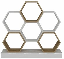 Põrandariiul Kalune Design Cicek 322RTC1102, 120 x 29,5 x 109 cm, tamm/valge