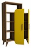 Põrandariiul Kalune Design 845, 90 x 32 x 132 cm, kollane/pähkel