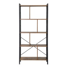 Raamatukapp Vasagle Kodustaar, 74 x 30 x 154,5 cm, pruun-must