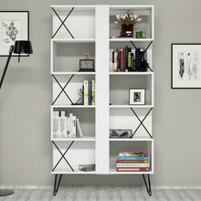Põrandariiul Kalune Design Extra, 22 x 90 x 167.3 cm, valge/must