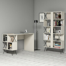 Kirjutuslaud Kalune Design 845 (IV), 22 x 90 x 167.3 cm, must/beež