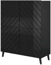 Riiul Cama Meble Abeto, 100,5 x 40 x 121,5 cm, must/läikiv must