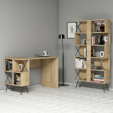 Kirjutuslaud Kalune Design 845 (IV), 22 x 90 x 167.3 cm, must/helepruun