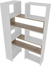 Raamaturiiul Kalune Design Poyraz, 22 x 163.5 x 150 cm, valge/pähkel
