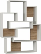 Põrandariiul Kalune Design Barce 855DTE3690, valge/helepruun, 22 x 101 x 132 cm