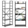 Puidust riiul ModernHome Loft, 5 riiulit, must