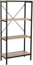 Riiul Home4you Lavina, 60 x 30 x 127,5 cm, saar/tuhk, must