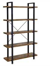 Raamaturiiul Vasagle LLS55BX, 33,5 x 105 x 177,5 cm, 5 riiulitasandit, vintage pruun-must