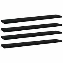 Raamaturiiuli plaadid Mobellex, MDP, 60 x 10 x 1,5 cm, must, 4 tk