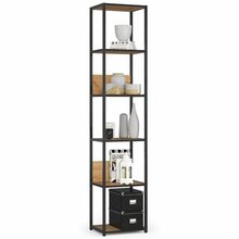 Metallist raamaturiiul Akord Loft 400, 32 x 40 x 192 cm, must/tamm