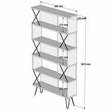 Põrandariiul Kalune Design Extra, 22 x 90 x 167.3 cm, pähkel/must