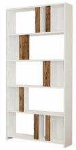 Raamaturiiul Kalune Design Lima 845HCT3637, 20 x 90 x 180 cm, valge/pähkel/beež
