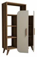 Põrandariiul Kalune Design Form 845HCT3903, 90 x 32 x 132 cm, kreem/pähkel