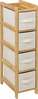 Riiul 5five Tidy, 33 x 19 x 78,2 cm, pruun/valge, bambus, 4 kangast korviga