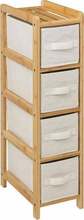 Riiul 5five Tidy, 33 x 19 x 78,2 cm, pruun/valge, bambus, 4 kangast korviga