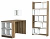 Kirjutuslaud Kalune Design 845 (II), 80 x 22 x 170 cm, pruun/valge