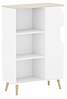 Raamaturiiul ADRK Furniture Fonzi, 90 x 40 x 116 cm, valge/sonoma tamm