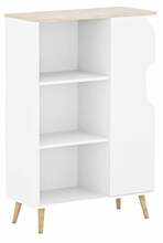 Raamaturiiul ADRK Furniture Fonzi, 90 x 40 x 116 cm, valge/sonoma tamm